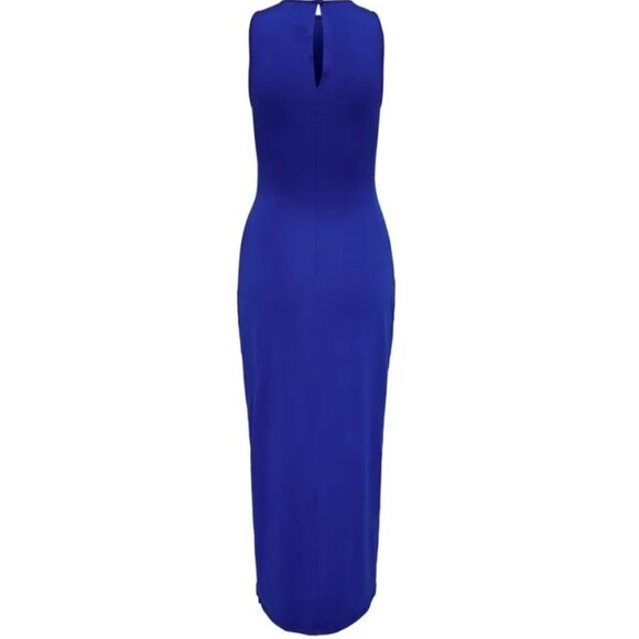 ONLY Pleated Bodycon Midi Dress Blue Size M - Picture 7 of 9
